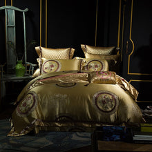 Charger l&#39;image dans la galerie, Halima Tasseled Satin Jacquard Duvet Cover Set
