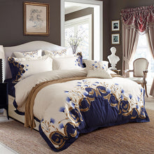 Load image into Gallery viewer, Zaydena Luxury Embroidered Egyptian Cotton Duvet Cover Set
