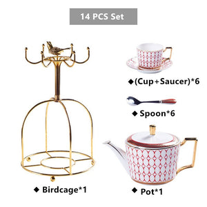 Arkanola Gold Inlay Porcelain Bone China Tea/Coffee Set
