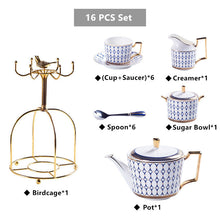 Charger l&#39;image dans la galerie, Arkanola Gold Inlay Porcelain Bone China Tea/Coffee Set
