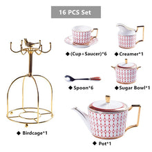 Charger l&#39;image dans la galerie, Arkanola Gold Inlay Porcelain Bone China Tea/Coffee Set
