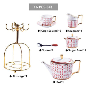 Arkanola Gold Inlay Porcelain Bone China Tea/Coffee Set
