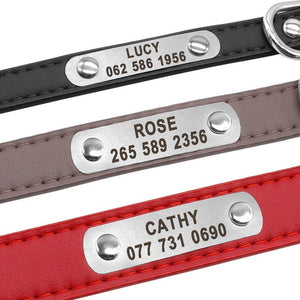 Personalized PU Leather Dog Collar