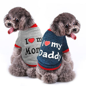 "I Love My Daddy/Mommy" Dog Autumn Sweatshirt