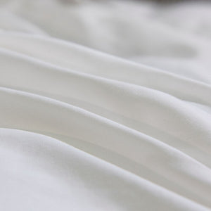 Mazeyna White Silver Silk Cotton Luxury Butterfly Duvet Cover set