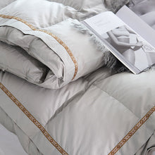 Load image into Gallery viewer, Taavi Embellished Border Quilted Cotton Goose Down Comforter
