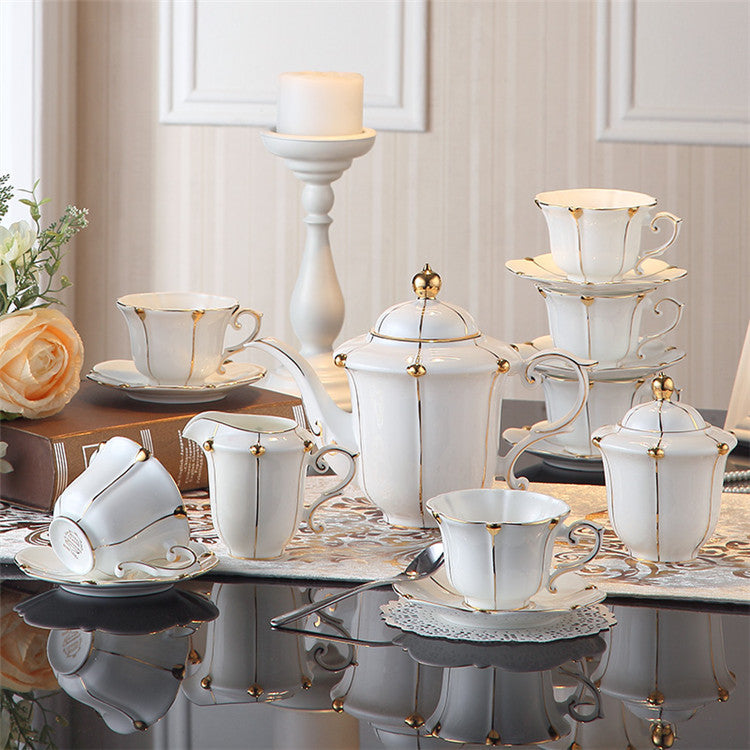 Vittoria British Gold Pearl Bone China Tea/Coffee Set