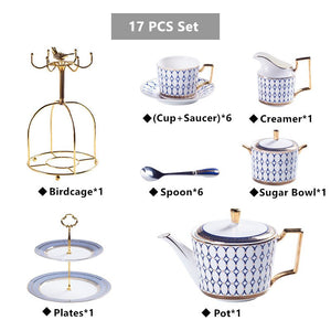 Arkanola Gold Inlay Porcelain Bone China Tea/Coffee Set