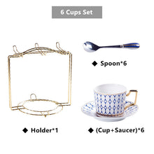 Charger l&#39;image dans la galerie, Arkanola Gold Inlay Porcelain Bone China Tea/Coffee Set
