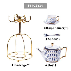 Arkanola Gold Inlay Porcelain Bone China Tea/Coffee Set