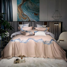 Charger l&#39;image dans la galerie, Amber Embroidered Egyptian Cotton Duvet Cover Set
