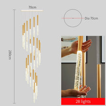 Load image into Gallery viewer, Mya Linear Copper And Crystal Strand Chandelier
