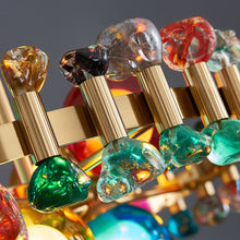 Charger l&#39;image dans la galerie, Bailey Colorful Gem And Crystal Two Tier Round Chandelier
