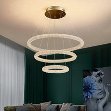 Load image into Gallery viewer, Jillian Sculptural LED Three Tier Crystal Chandelier
