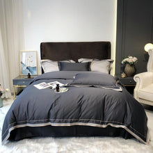 Load image into Gallery viewer, Scarlett Modern Threadwork Border Egyptian Cotton Duvet Cover Set

