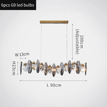 Load image into Gallery viewer, Zoey Oval Cut Smokey Crystal And Copper Bar Chandelier
