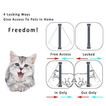 Load image into Gallery viewer, Cat 4 Way Flap Plastic Security Lock Dog Cat Door Gate
