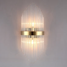 Load image into Gallery viewer, Diana Tapered Crystal And Gold Ring Wall Lamp
