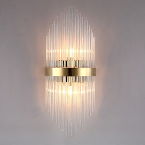 Diana Tapered Crystal And Gold Ring Wall Lamp