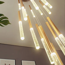 Load image into Gallery viewer, Mya Linear Copper And Crystal Strand Chandelier
