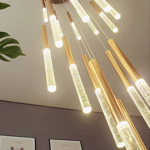 Mya Linear Copper And Crystal Strand Chandelier