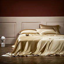Load image into Gallery viewer, Royalis Gold Luxury Pure Mulberry Silk Bedding Set
