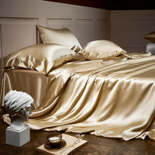 Load image into Gallery viewer, Royalis Gold Luxury Pure Mulberry Silk Bedding Set
