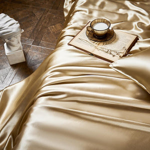 Royalis Gold Luxury Pure Mulberry Silk Bedding Set