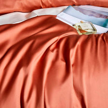 Load image into Gallery viewer, Leila Orange Embroidered Edge Egyptian Cotton Duvet Cover Set

