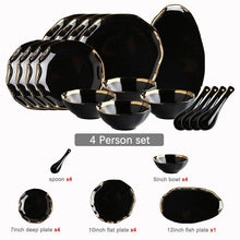 Load image into Gallery viewer, Nora Black White Luxury Dinnerware Set
