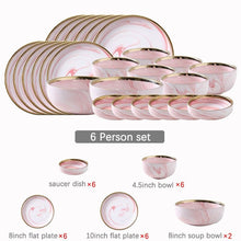 Load image into Gallery viewer, Catalina Pink Marble Luxury Dinnerware Set
