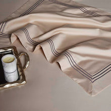 Load image into Gallery viewer, Leila Kilim Beige Embroidered Edge Egyptian Cotton Duvet Cover Set
