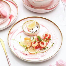 Load image into Gallery viewer, Catalina Pink Marble Luxury Dinnerware Set
