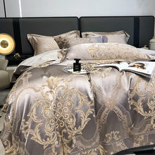 Load image into Gallery viewer, Serenity Cotton Satin Jacquard Duvet Cover Set
