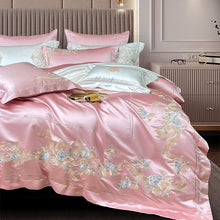 Load image into Gallery viewer, Esana Pink Embroidery Egyptian Cotton Duvet Cover Set
