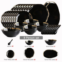 Load image into Gallery viewer, Nora Black White Luxury Dinnerware Set
