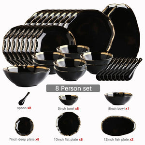 Nora Black White Luxury Dinnerware Set