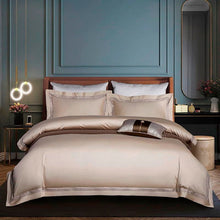 Load image into Gallery viewer, Leila Kilim Beige Embroidered Edge Egyptian Cotton Duvet Cover Set
