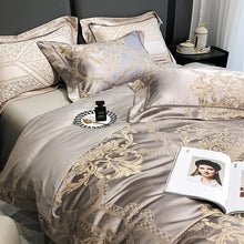 Load image into Gallery viewer, Serenity Cotton Satin Jacquard Duvet Cover Set
