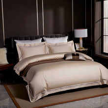 Load image into Gallery viewer, Leila Kilim Beige Embroidered Edge Egyptian Cotton Duvet Cover Set
