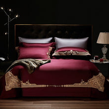 Load image into Gallery viewer, Cleopatra Puce Red Luxury Egyptian Cotton Duvet Cover Set
