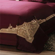 Load image into Gallery viewer, Cleopatra Puce Red Luxury Egyptian Cotton Duvet Cover Set
