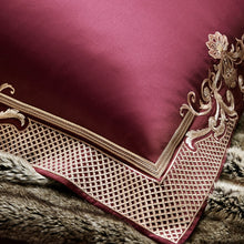 Load image into Gallery viewer, Cleopatra Puce Red Luxury Egyptian Cotton Duvet Cover Set
