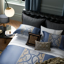 Charger l&#39;image dans la galerie, Astrid Space Blue Egyptian Cotton Duvet Cover Set
