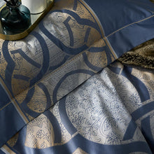 Charger l&#39;image dans la galerie, Astrid Space Blue Egyptian Cotton Duvet Cover Set
