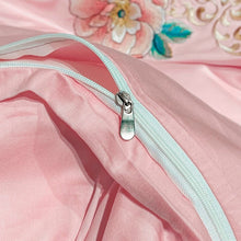 Load image into Gallery viewer, Domitia Canyon Pink Embroidery Egyptian Cotton Duvet Cover Set

