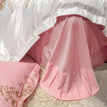 Load image into Gallery viewer, Domitia Canyon Pink Embroidery Egyptian Cotton Duvet Cover Set
