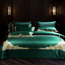 Charger l&#39;image dans la galerie, Cleopatra Veronese Green Luxury Egyptian Cotton Duvet Cover Set
