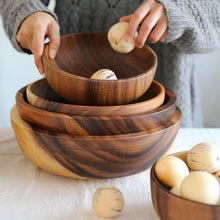 Charger l&#39;image dans la galerie, 1PC Handmade Solid Acacia Wood Bowl
