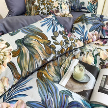 Charger l&#39;image dans la galerie, Arjoma Leaf Floral Egyptian Cotton Duvet Cover Set
